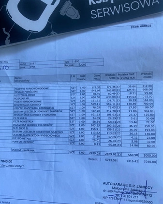 BMW Seria 3 cena 13700 przebieg: 270000, rok produkcji 2003 z Września małe 466